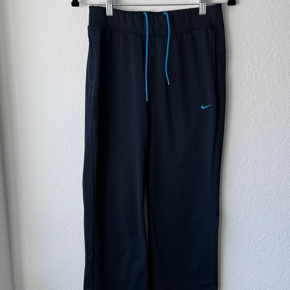 Nike Black Joggers with Teal Logo
